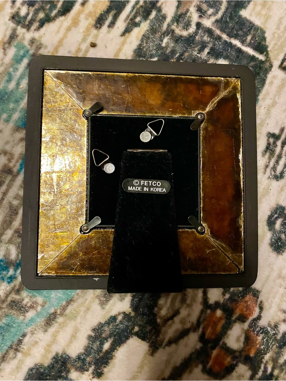 Fetco Mission Style Natural Mica Amber Metal Square Photo Frame 3”x3” - Picture 4 of 7